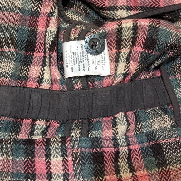 TNA Plaid shrug jacket, size medium (M), blue/green, pink, tan, short sleeves - Picture 9 of 9